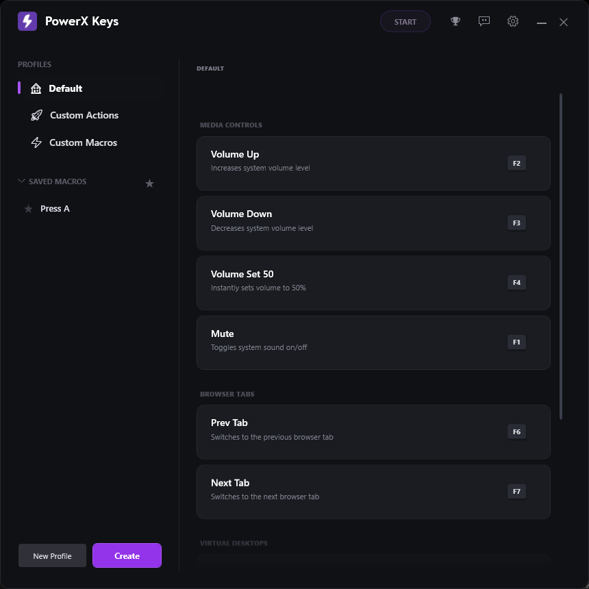 PowerX Keys Built-In Hotkeys